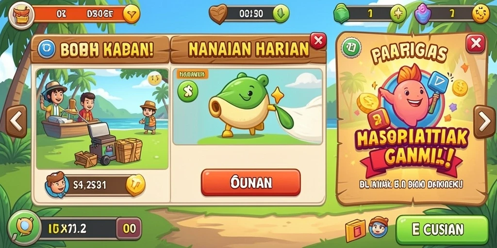 Contoh hadiah yang bisa didapat oleh pemain.
